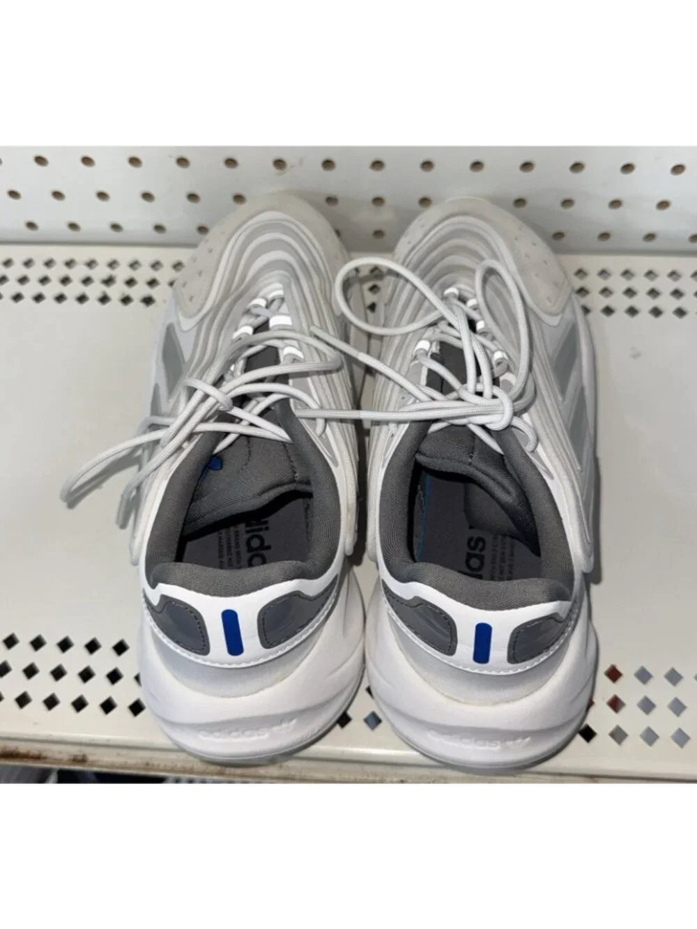 Adidas Ozelia Crystal White Silver Mens Suede Athletic Shoes Sneakers Size 7.5